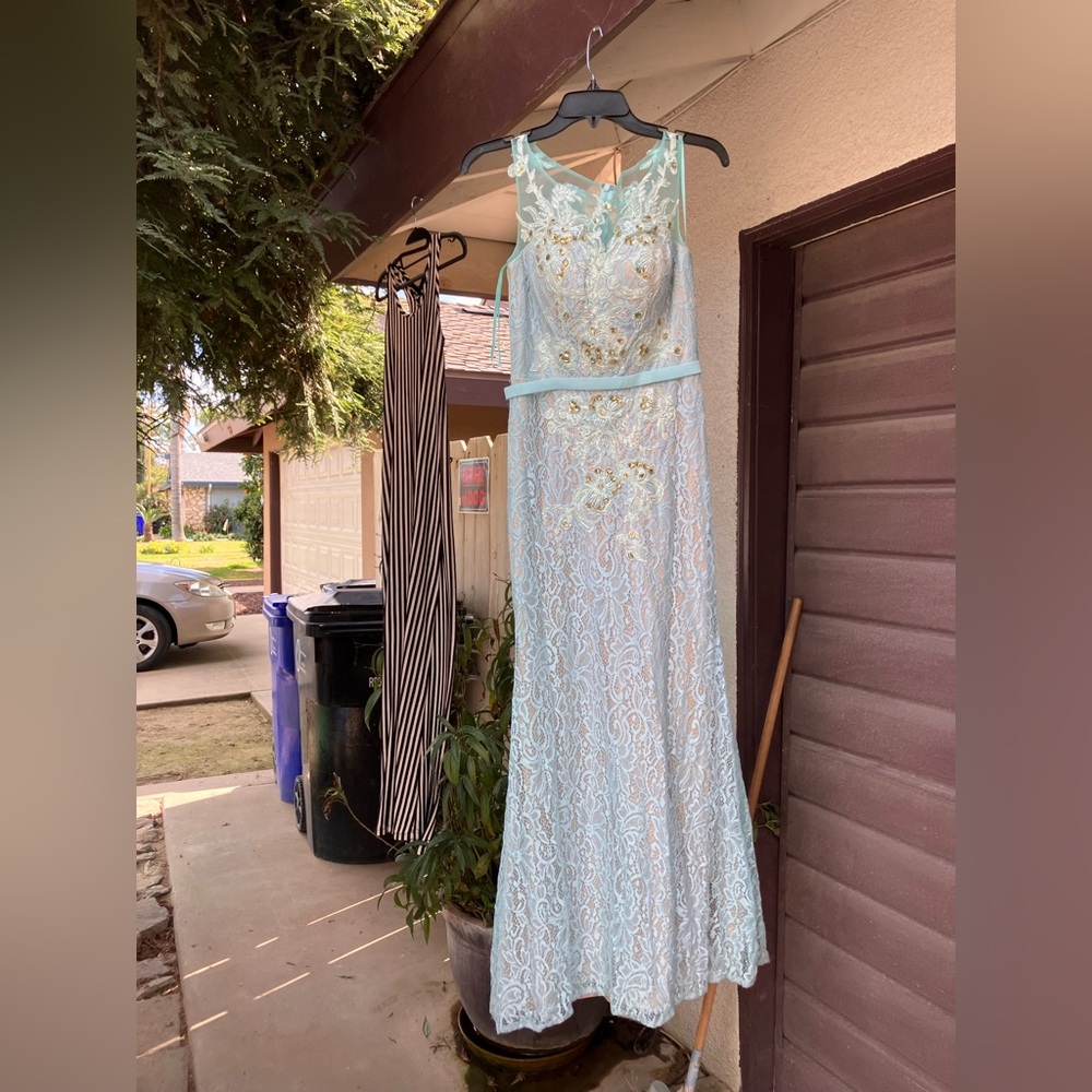 Baby blue prom dress